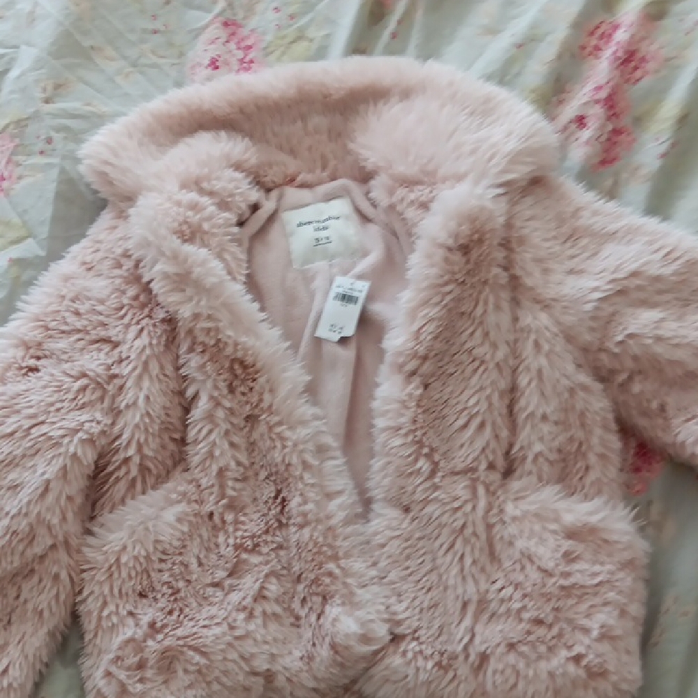 Abercrombie Kids Blush Faux Fur Jacket